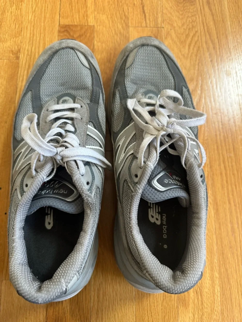 New Balance Grey Suede & Mesh Running Sneakers